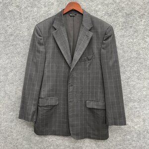 Chiarelli Men's Blazer Sport Coat Suit Jacket 100% Wool Made In Italy, Gray, 40R